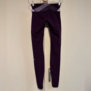 Lululemon 4 Deep Purple Leggings - Purple Maze Waist